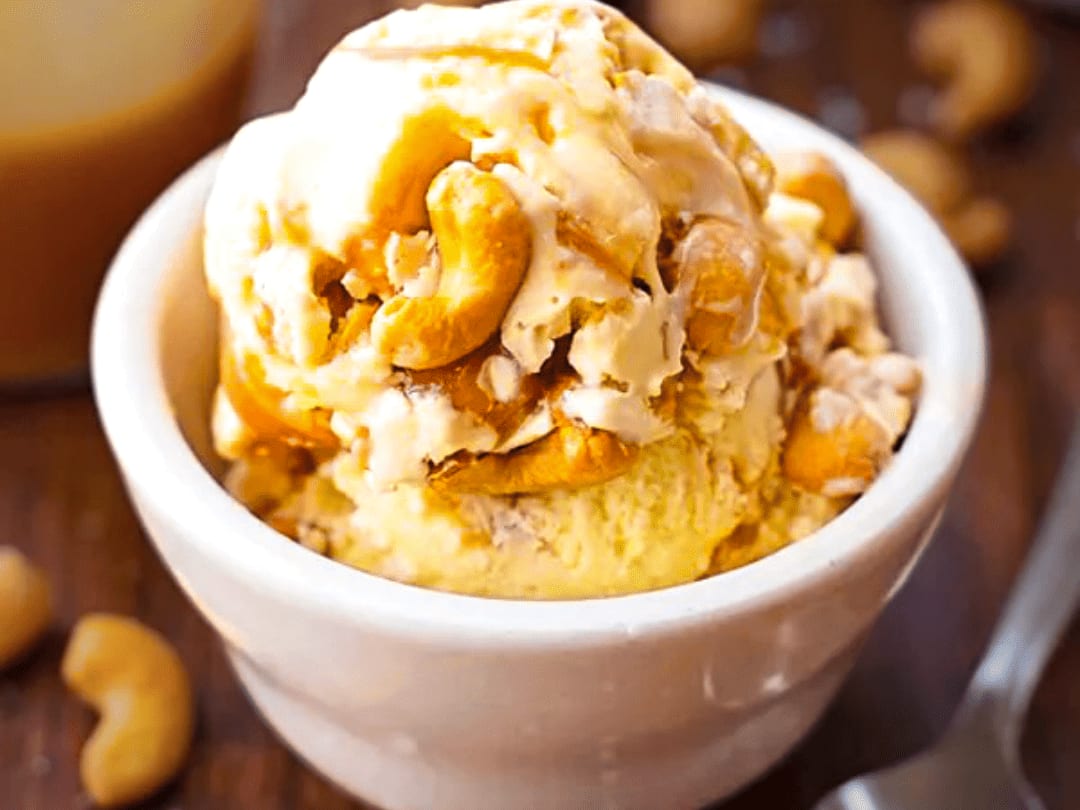 Salted Caramel Cashew frozen custard