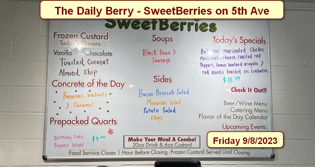 The Daily Berry - SweetBerries Eatery & Frozen Custard