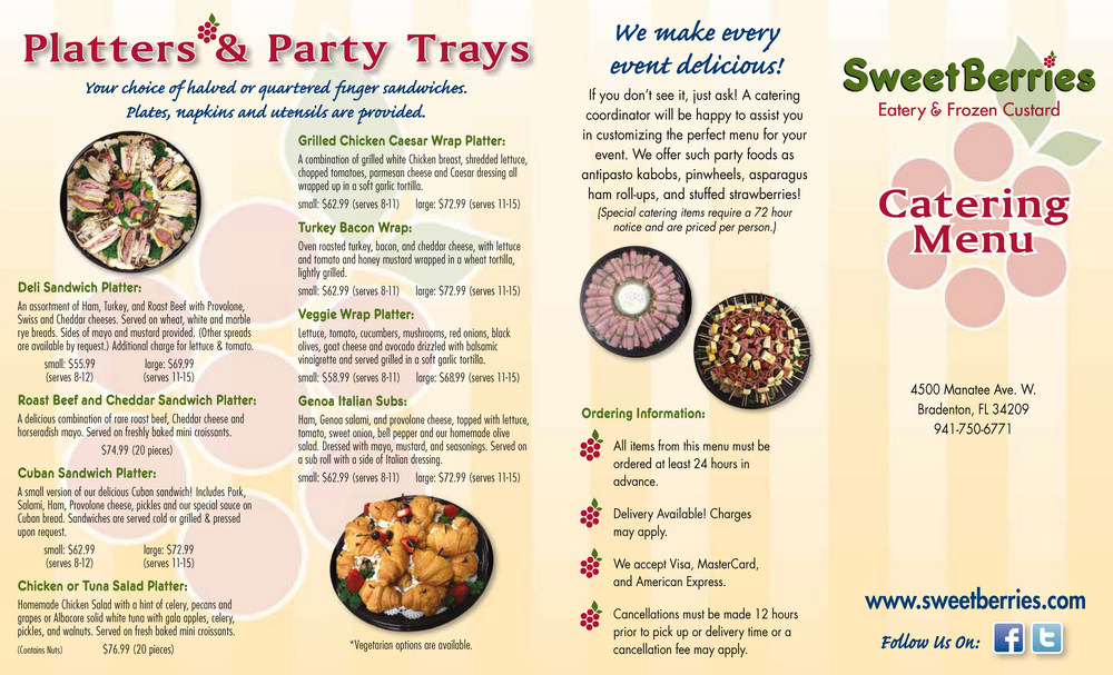 Bradenton SweetBerries Catering Menu - 2024-08